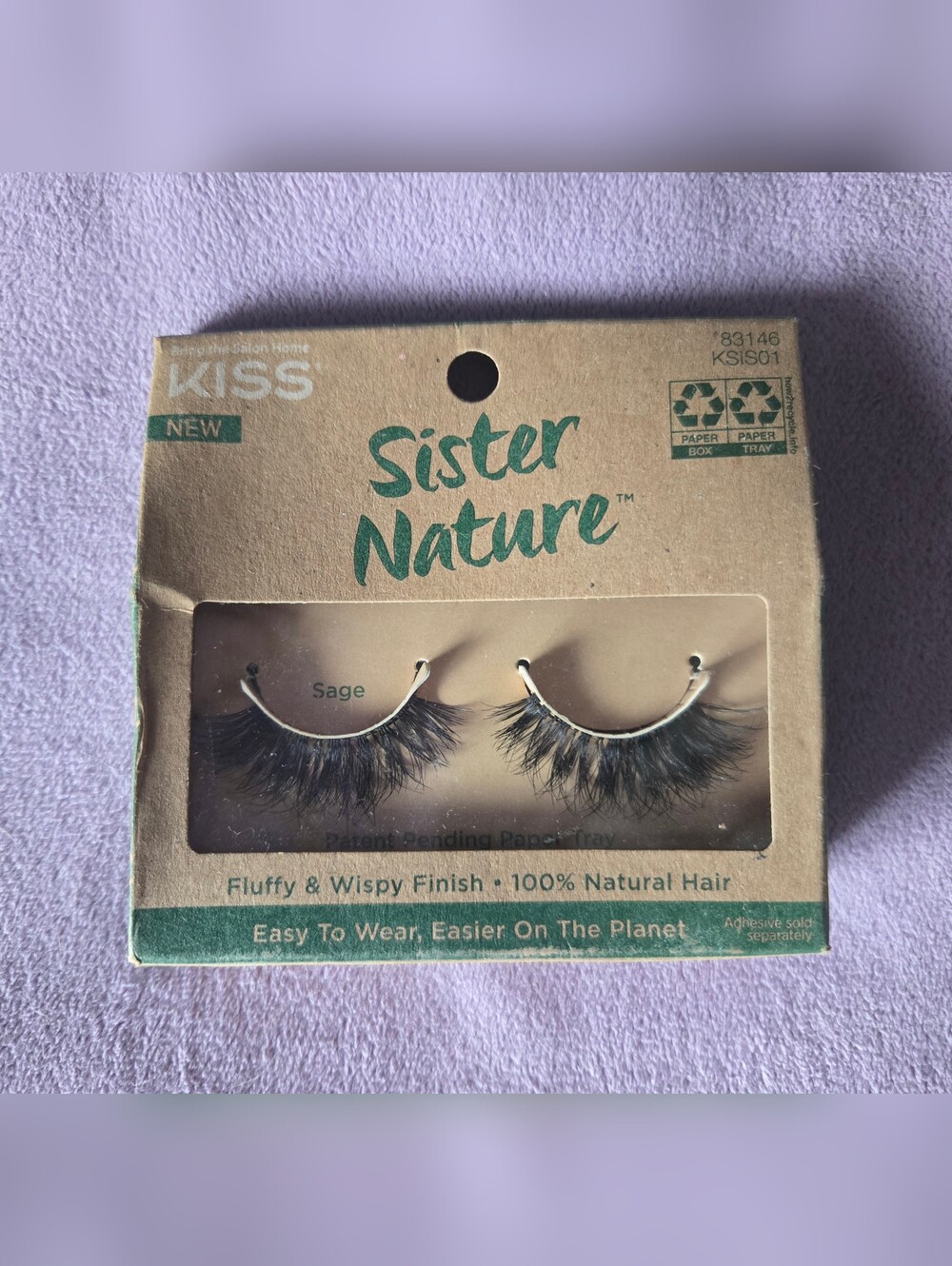 Kiss Sister Nature False Eyelashes in Sage New In Box